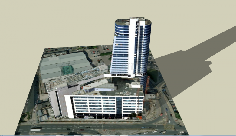 现代高低混合式办公楼su模型-图二