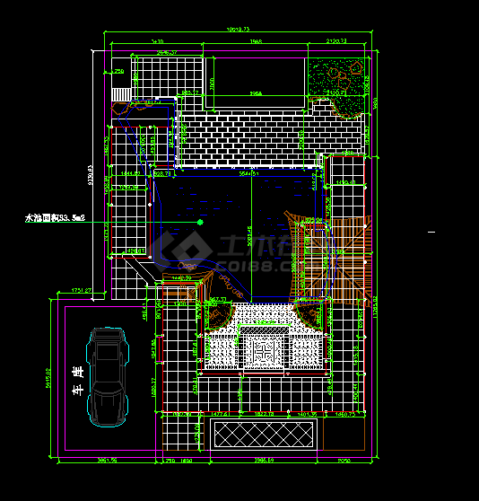 某市经典庭院中式庭院施工CAD布置图-图二