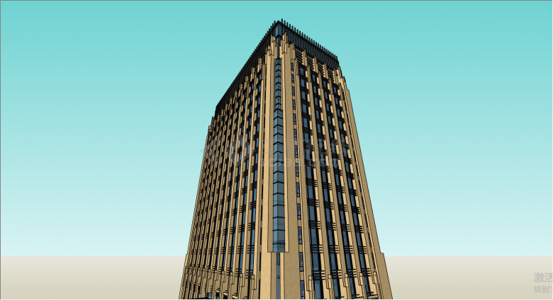 新古典大型办公楼su模型-图二