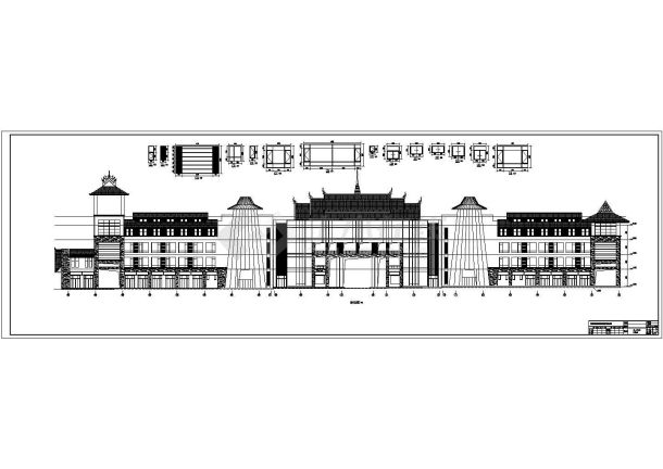 西双版纳5层框架沿街商业傣式建筑施工图（含实景照片）-图二