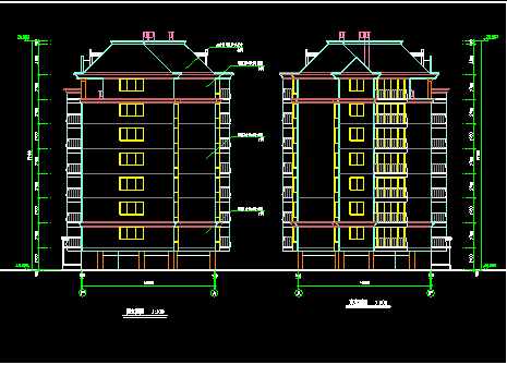 某小区高层住宅建筑CAD施工设计平立面图-图二