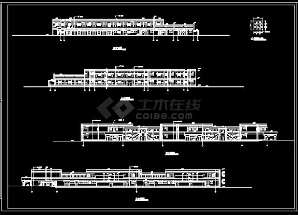 某地区某学校高中餐厅设计cad建施图-图二