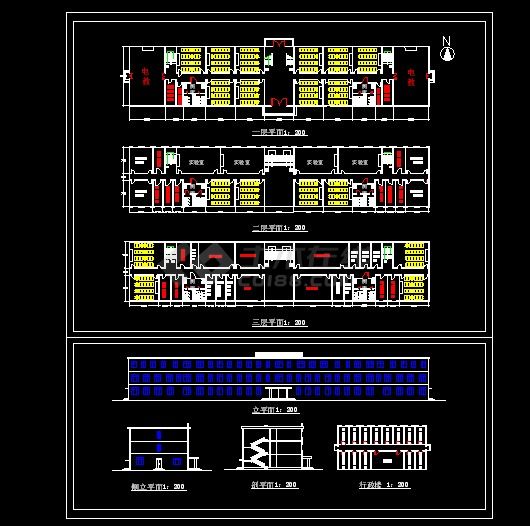 某地区某学校教学楼设计cad建施图-图一