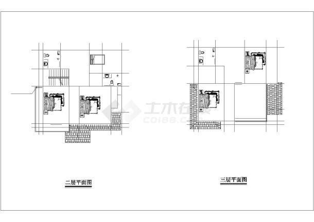 某地三层欧式小别墅全套CAD施工图-图二