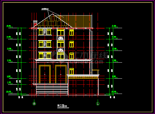 某错层别墅建筑cad结构设计施工图纸-图二