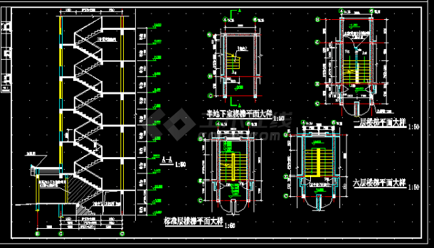 某高档多层住宅楼建筑施工CAD设计方案图-图二