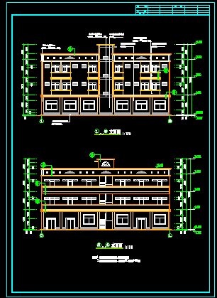 多层宿舍建筑施工CAD设计方案图纸-图二