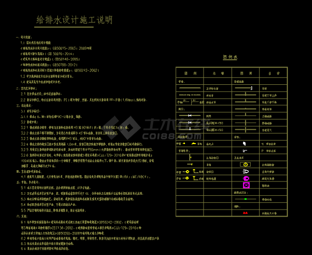 经典公共厕所给排水设计图纸-图一