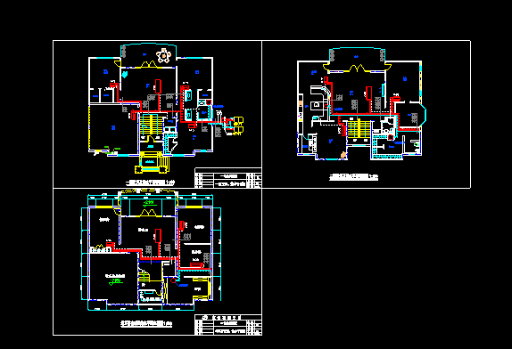 别墅燃气空调设计及管道cad施工方案图