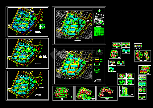 南方某花园综合住宅区cad规划建筑设计详细图纸-图一