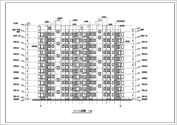 某地剪力墙结构小高层建筑设计施工图-图二