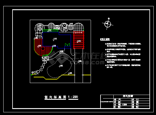 一整套别墅花园建筑设计cad施工详图-图二