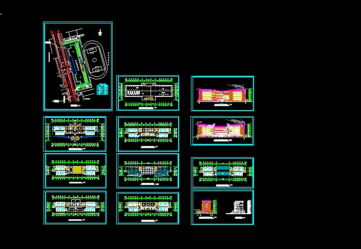 某地区某中学教学楼设计cad建施图