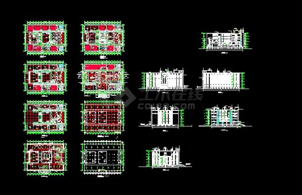 某地区某中学综合楼建筑设计cad施工图-图一