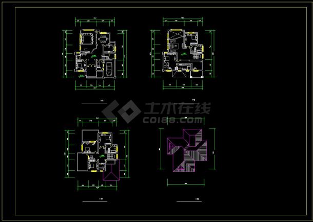 某地豪华三层独栋别墅建筑设计cad施工图-图二