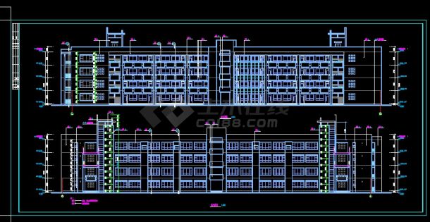 西安某大学教学楼设计cad全套建施图-图二