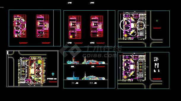 台州白云小学建筑设计cad施工方案图-图一