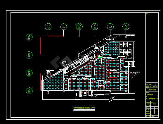 某地机房电气照明施工设计CAD详图-图二