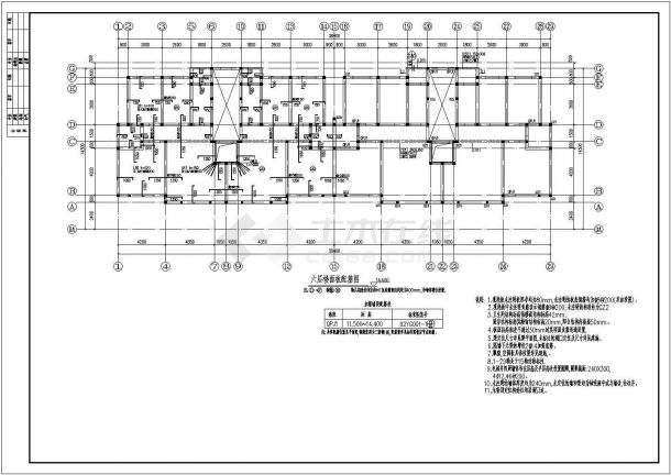 某六层地中海风格砖混住宅结构设计施工图-图一