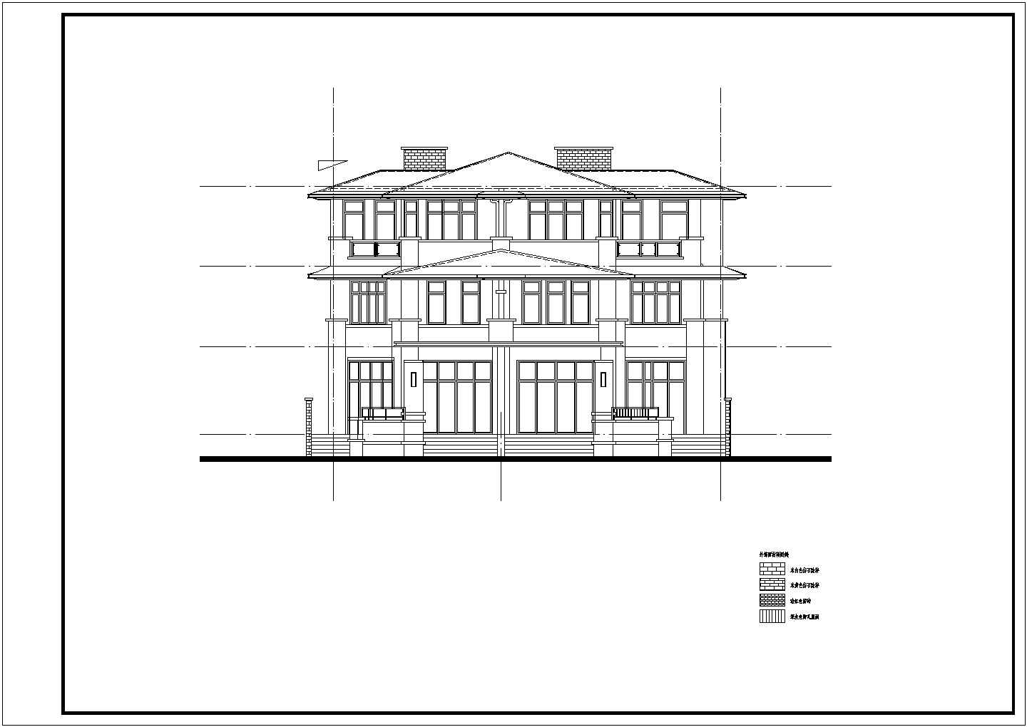 某3层框架结构别墅建筑方案设计图