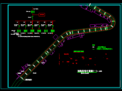 某段道路照明系统布线设计CAD详图-图二