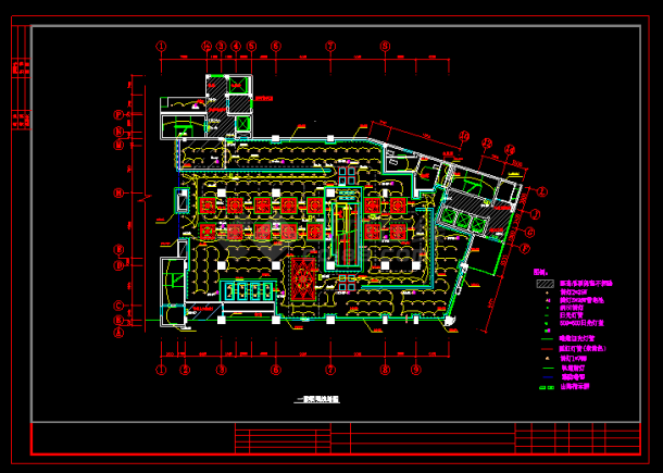 某商场的灯光施工设计布局CAD详图-图二