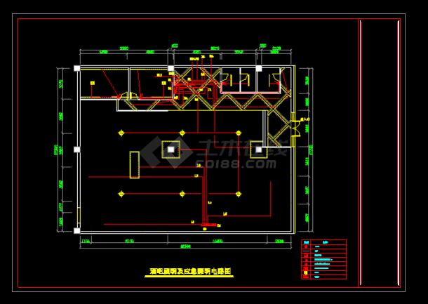 设计新颖的酒吧电气照明施工CAD详图-图二