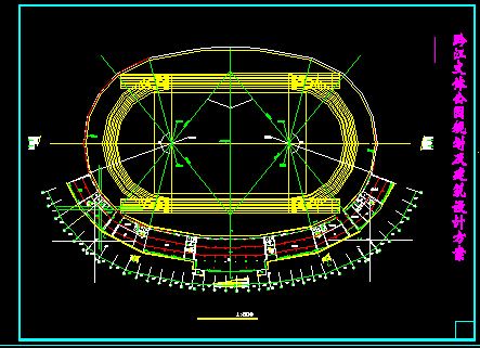某圆形建筑规划及设计方案cad施工设计图-图二