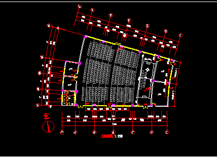 某大学阶梯式大会议室室内装修cad平面施工图纸-图二