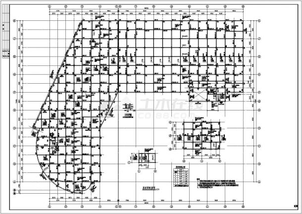 浙江温州某大型五层混凝土厂房结构施工图-图一