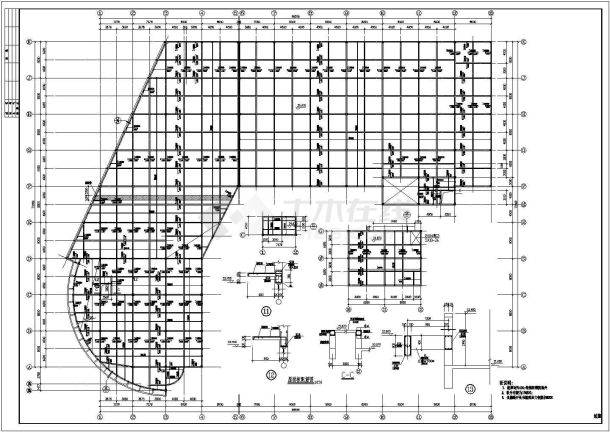 浙江温州某大型五层混凝土厂房结构施工图-图二