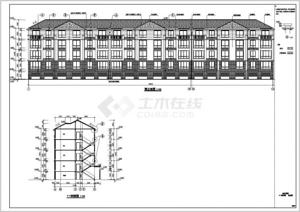 【江苏】某7度区5层坡屋面砖混住宅建筑和结构图-图二