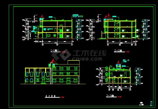 某地区某经典风格幼儿园设计cad建施图-图二