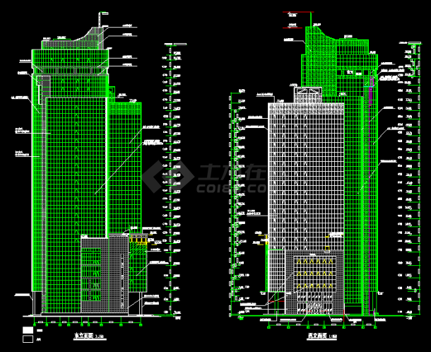 财富广场多层建筑楼建筑立面设计图-图二