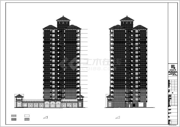 广西壮族自治区某地18层住宅楼建筑结构设计施工图-图一