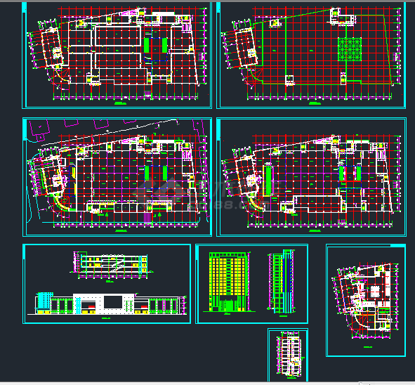 某三层大型商场建筑设计CAD施工方案图纸-图一