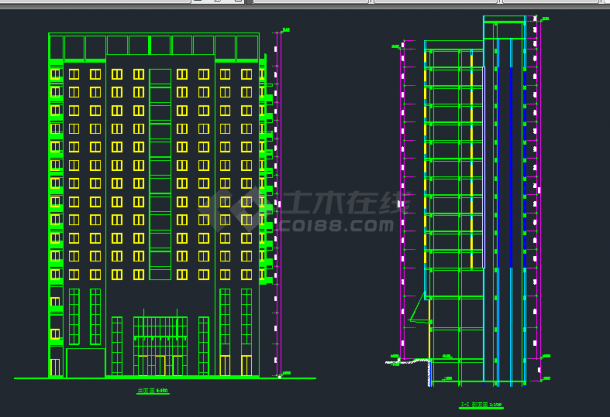 某三层大型商场建筑设计CAD施工方案图纸-图二