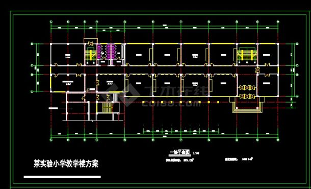 某地区某实验小学教学楼建筑设计cad方案图-图二