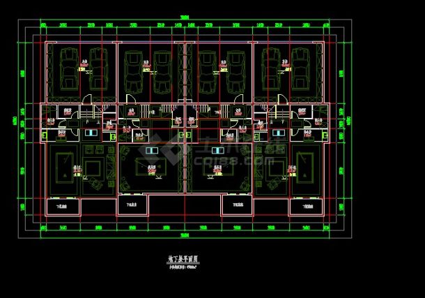 江苏某三层联排式坡屋顶别墅设计cad建筑施工图-图二