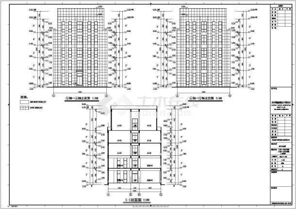 浙江省某地5层框架结构办公楼建筑设计施工图-图二