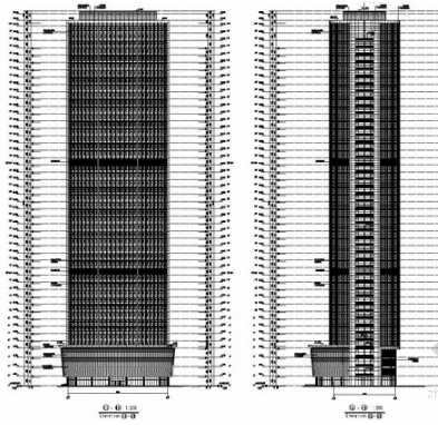 48层混合框架核心筒结构财富中心办公楼结构设计施工图-图二