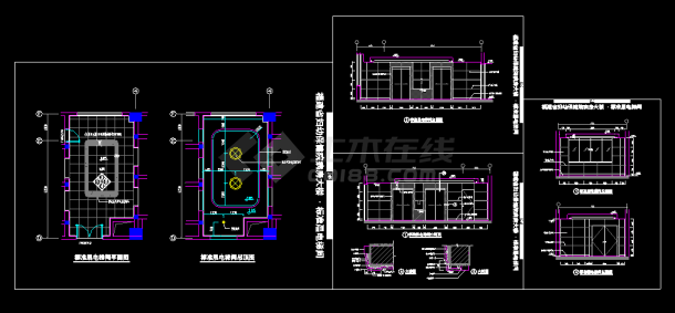 某医院大楼标准层电梯间装修cad立面设计详图-图一