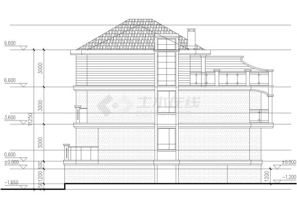 某地3层砌体结构双拼别墅建筑设计图-图一