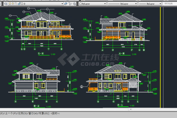 某地区石林A3别墅建筑设计CAD施工图-图二
