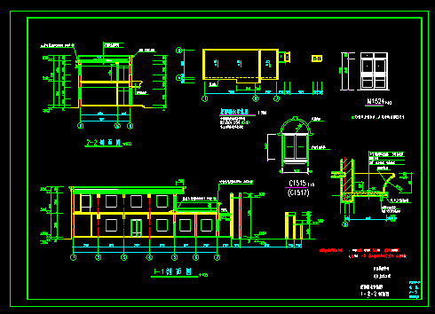 培训中心大门cad平立面施工详图-图二
