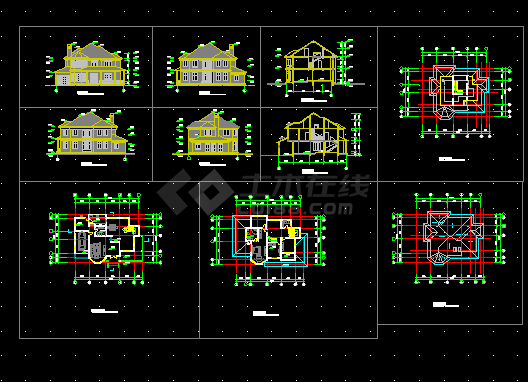 精美别墅建筑施工CAD设计方案详图-图一