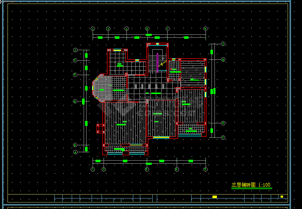 高档混搭三层别墅建筑施工CAD设计方案图纸-图二