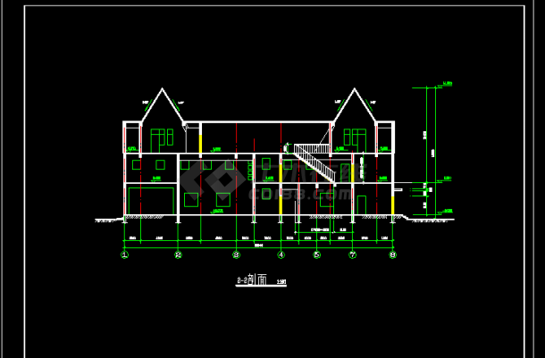 豪华酒店别墅建筑施工CAD设计方案图纸-图二