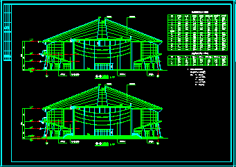 某体育馆CAD建筑设计施工图带渲染效果图-图二