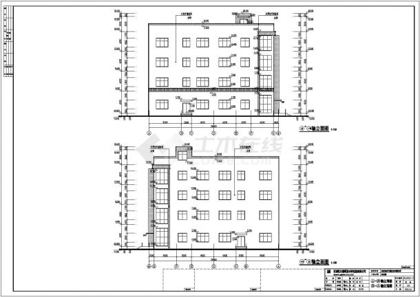 江苏省4层框架结构办公楼建筑专业施工图-图二